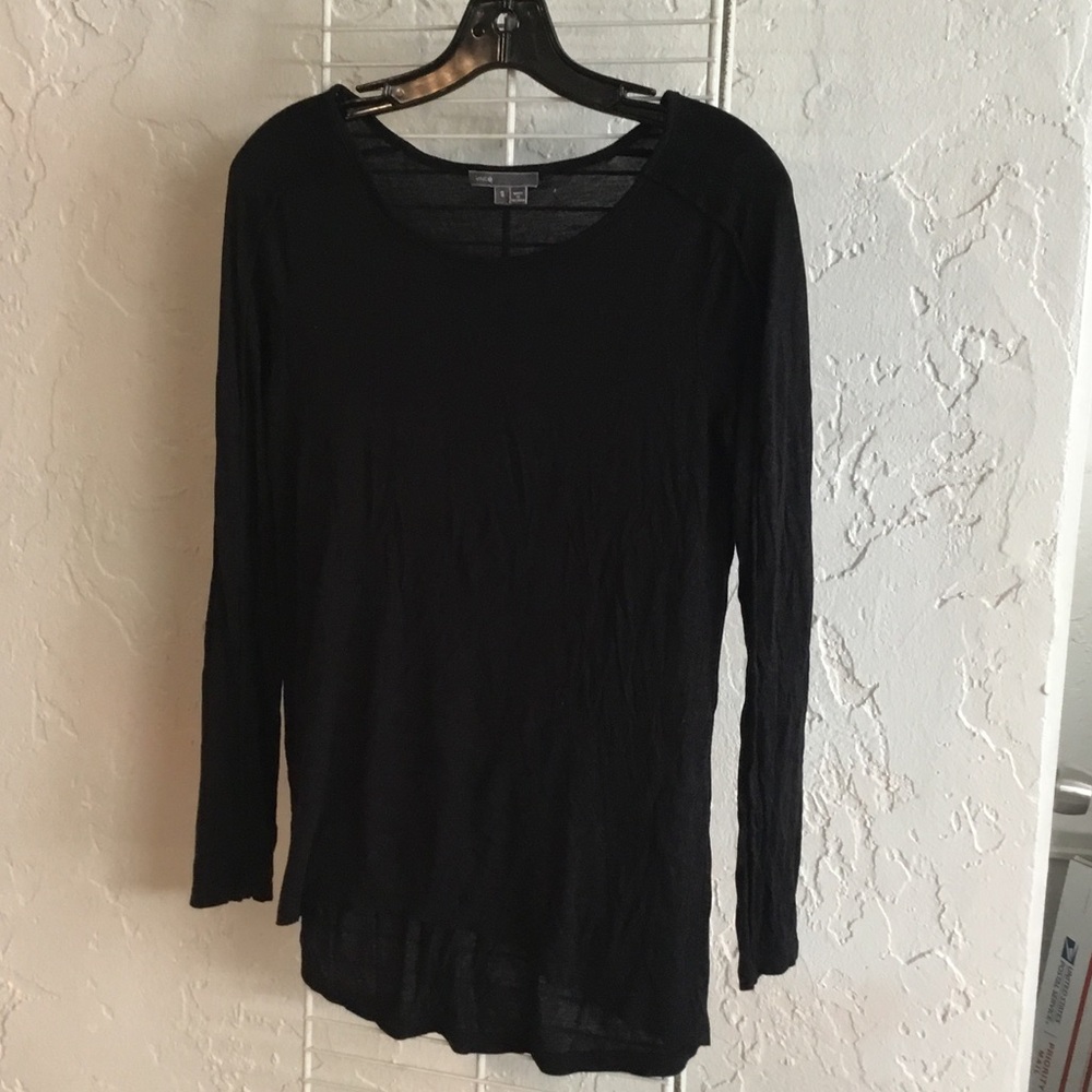 Vince Black Long Sleeve Blouse